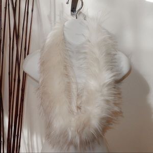 Chunky Faux Fur Trimmed Knit Infinity Scarf